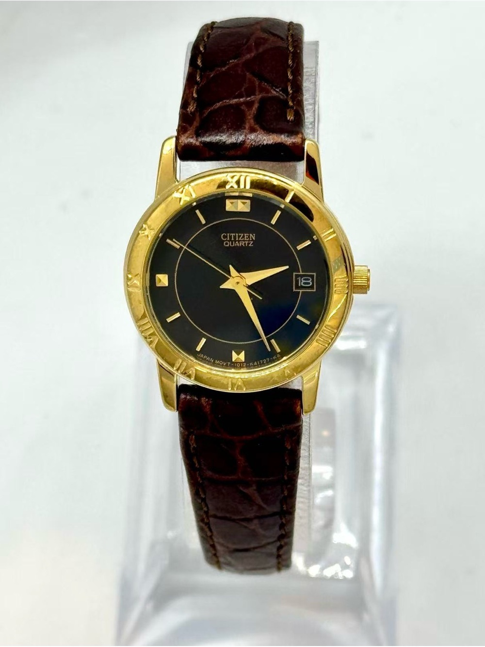 Vintage Citizen Quartz Women’s Watch Black Dial Date 23mm New Battery Runs